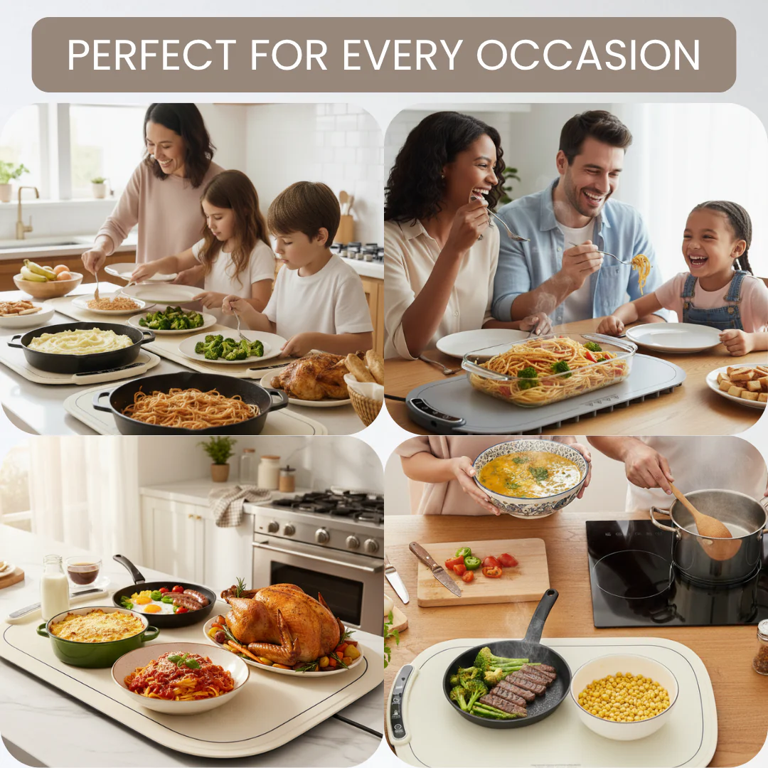 Heated Food Mat™ – No More Cold Meals